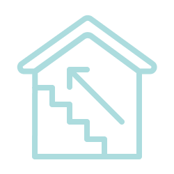 Vector icon representing an attic