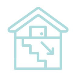 Vector icon representing a basement